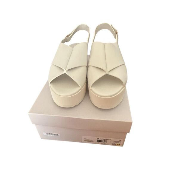 Women Vince Jenaya-B White leather Slingback wedge sandal Sz.8.5 New in box - Picture 3 of 5